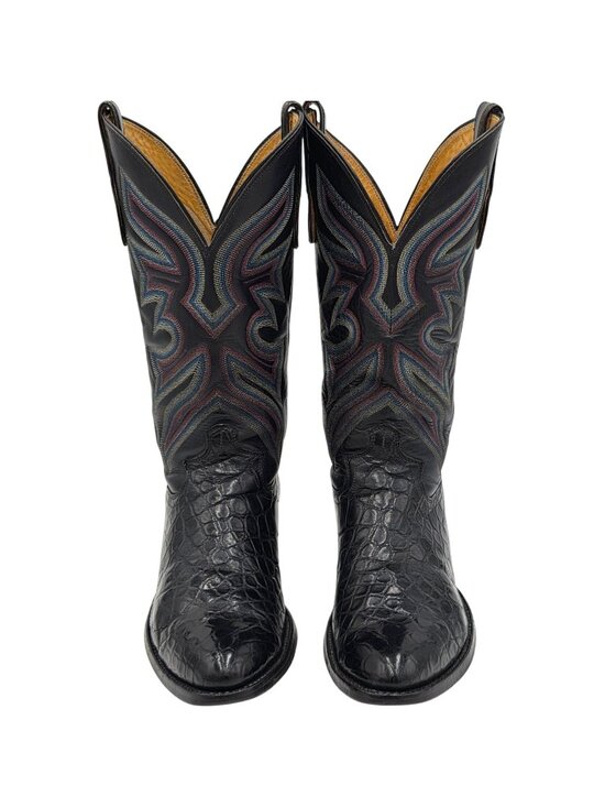 Justin Boots Other - Vintage Justin Exotic Black Alligator Belly Cowboy Western Boots Mens size 9.5D